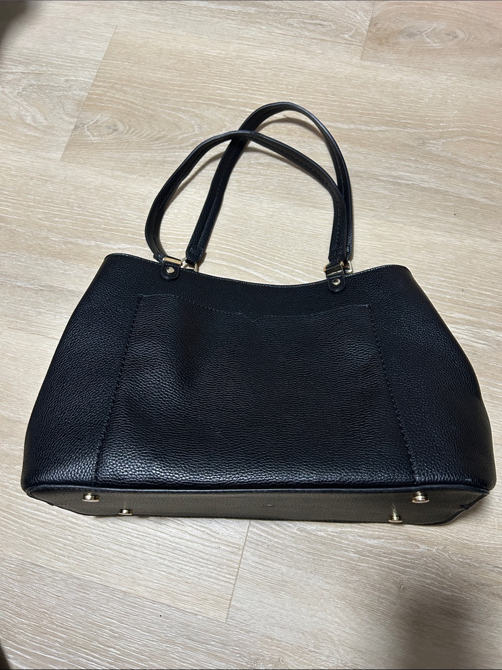 Antik Kraft Black Pebbled Tote with Gold Accents
